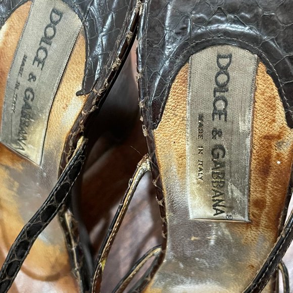 Vintage Dolce & Gabbana Strappy snake skin Shoes - Picture 5 of 6